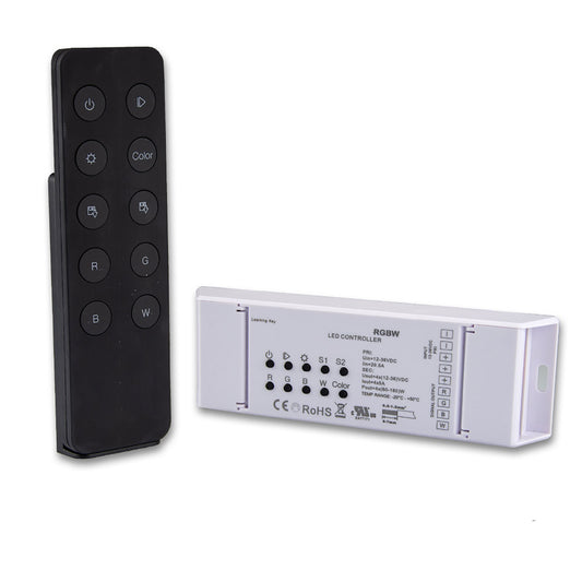 Controller | RGB+W PWM dimmer met afstandsbediening | 4 kanalen | 12-36V | 4x5A