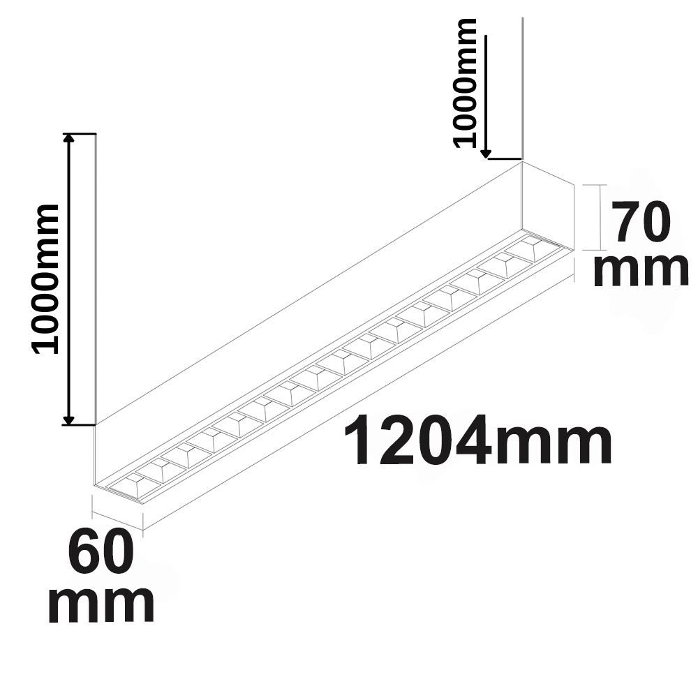 Grid | Hanglamp | opbouw/pendel | lineair | koppelbaar | 3000/3500/4000K | 40W