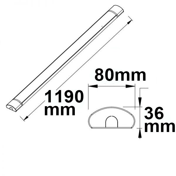 Opbouwarmatuur | lineair | 120cm | ColorSwitch 3000/3500/4000K | 40W | IP42