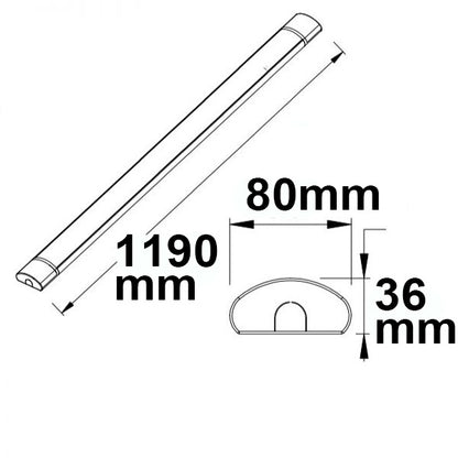 Opbouwarmatuur | lineair | 120cm | ColorSwitch 3000/3500/4000K | 40W | IP42