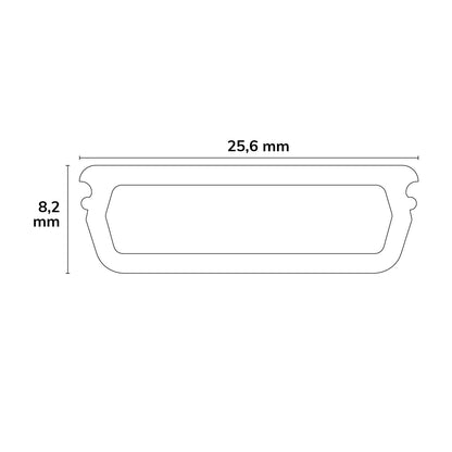 C10S | Profielaccessoire | afdekking soft 500cm | voor T-profiel 20