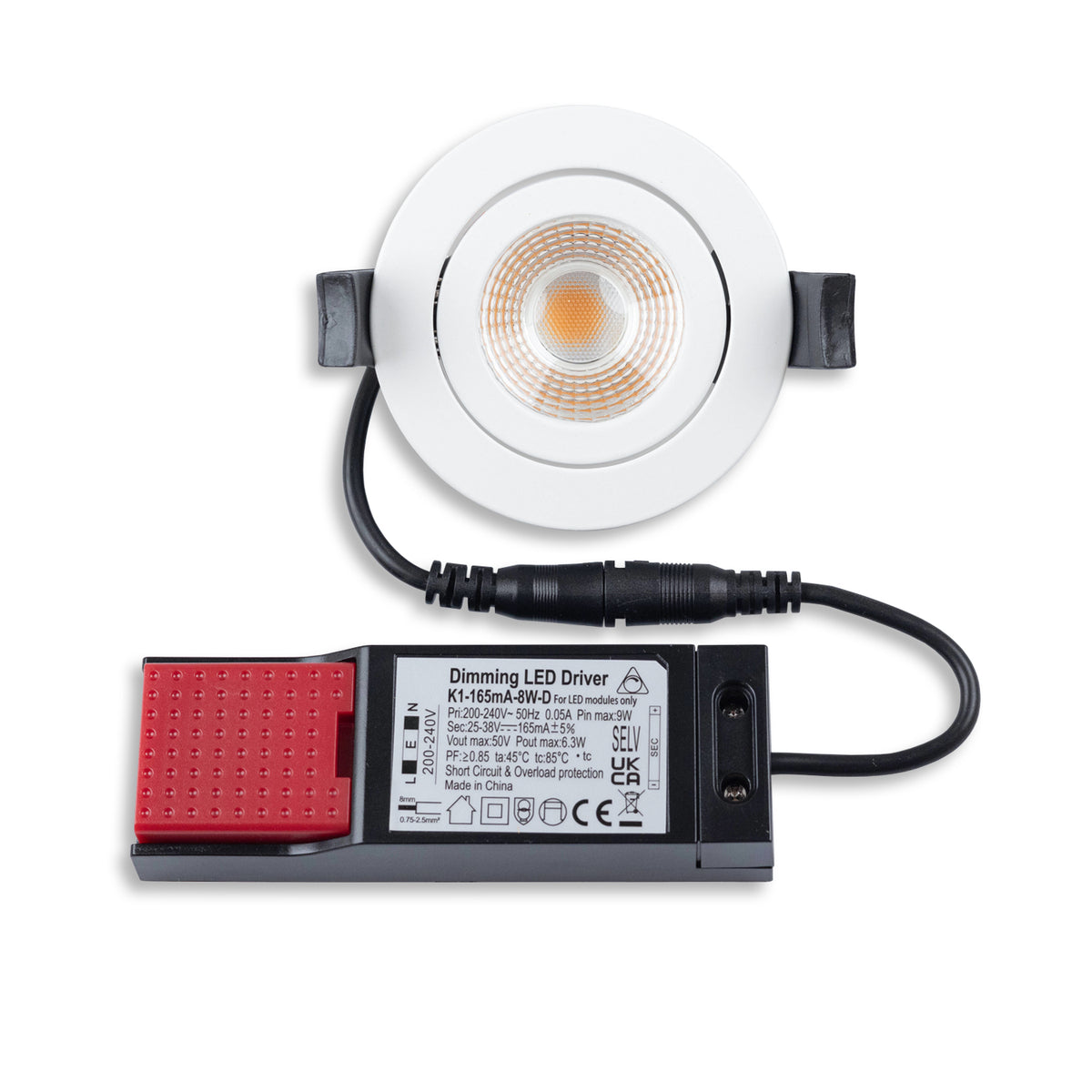 Inbouwspot | rond | 3000K | 8W | 36° | dimbaar | IP65 | wit