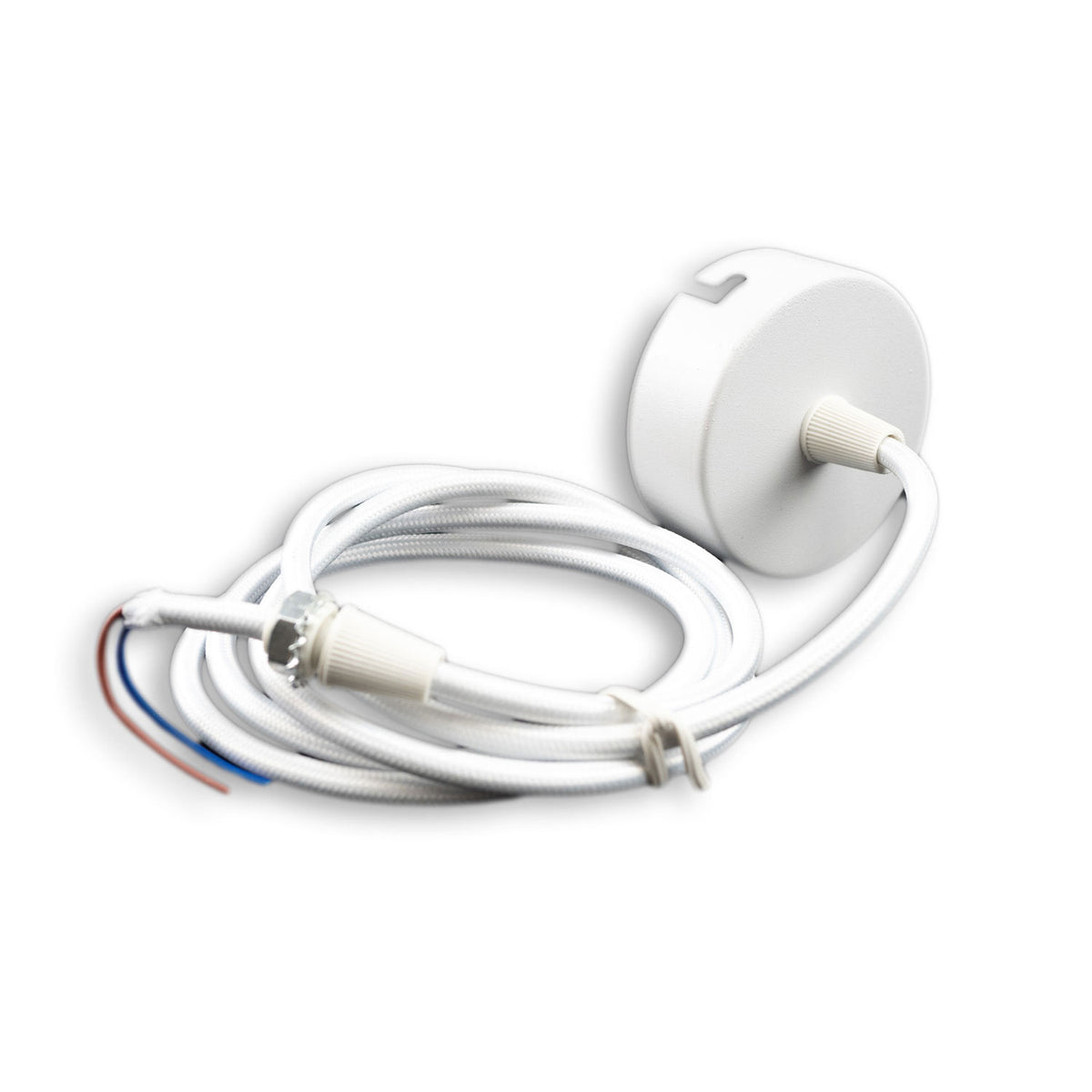 Installatiemateriaal | Plafondkap rond 60mm | wit | textielkabel 1,5m
