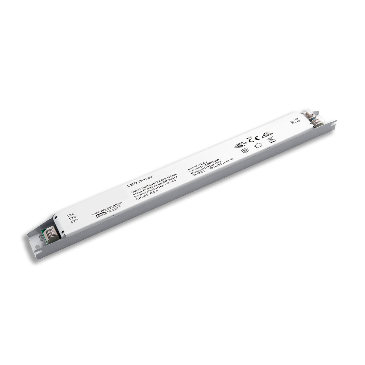LED driver | 24V | 0-100W | armatuurvoeding | SELV | plat | smal