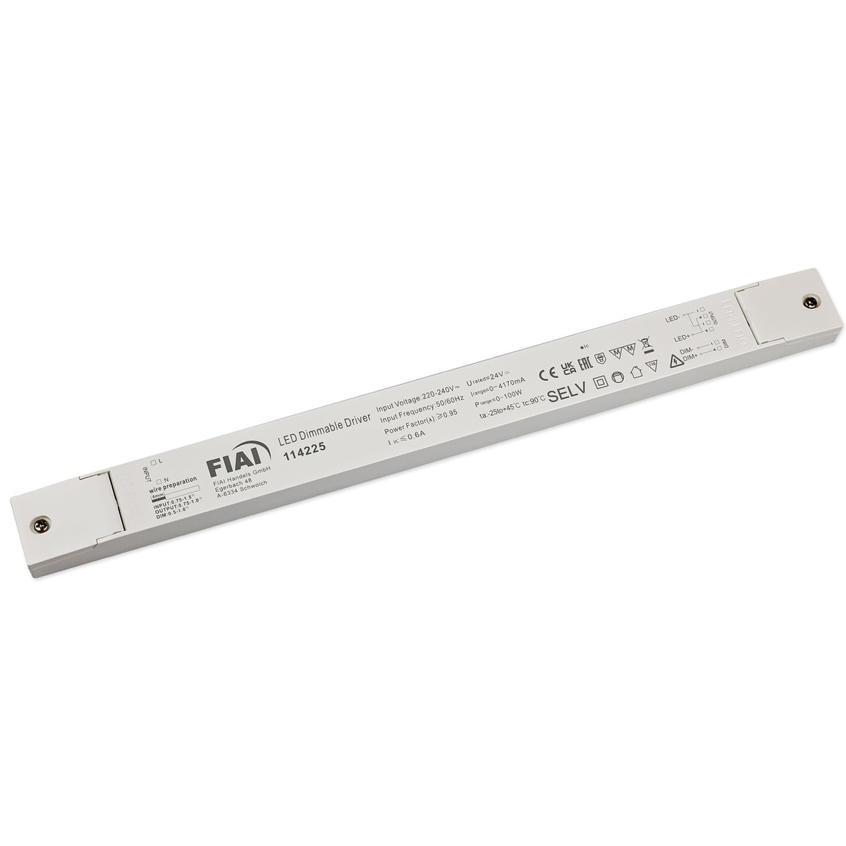 LED driver | 24V | 0-100W | PWM | 1-10V dimbaar | SELV | plat | smal