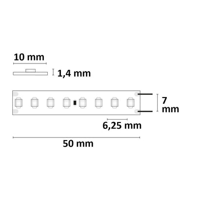 HEQ930 High Bright | LED-strip | 5m | 3000K | 12W/m | 24V | IP20 | 150lm/W