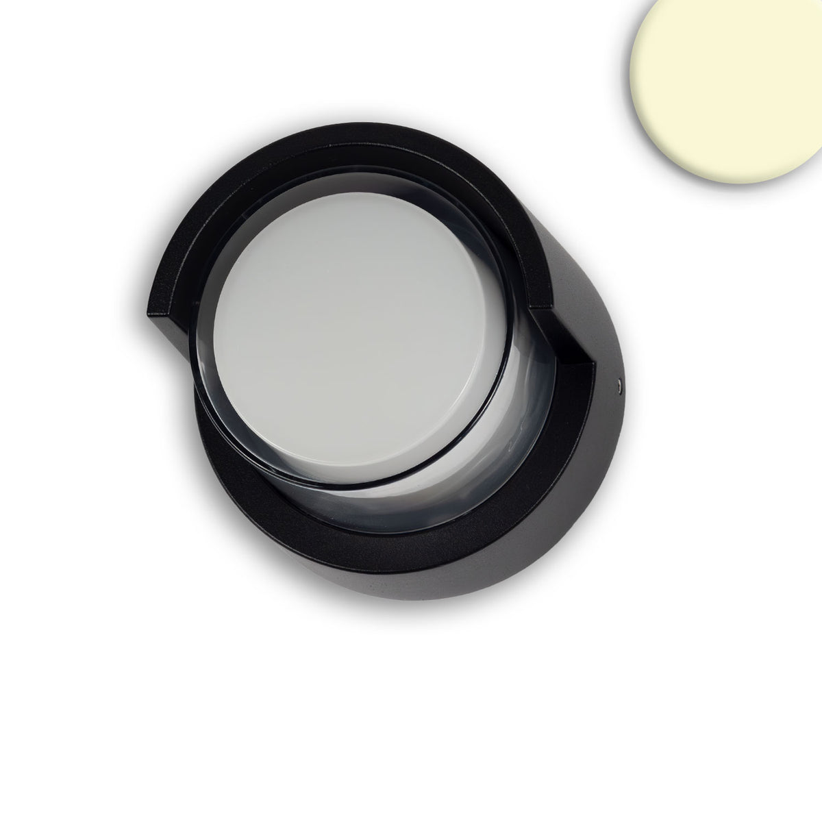 Buitenwandlamp | rond | IP54 | zandzwart | warm wit