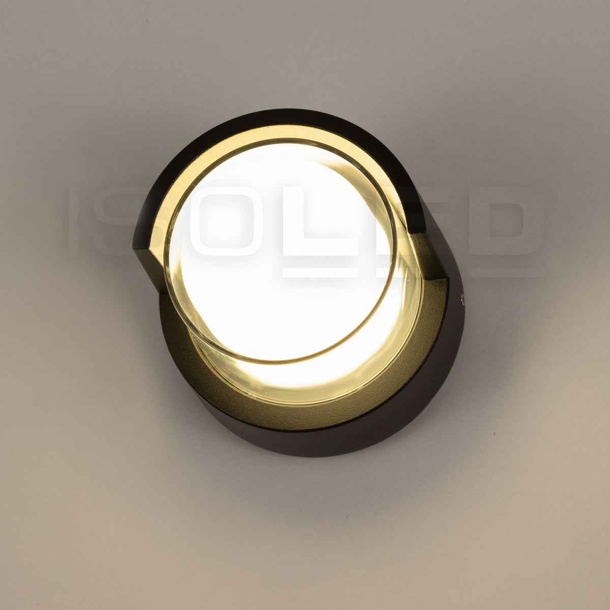 Buitenwandlamp | rond | IP54 | zandzwart | warm wit