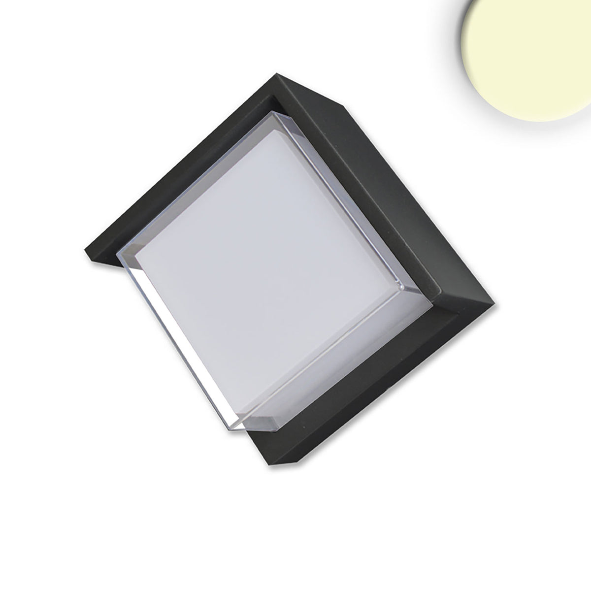Buitenwandlamp | hoekig | IP54 | zandzwart | warm wit | 6W