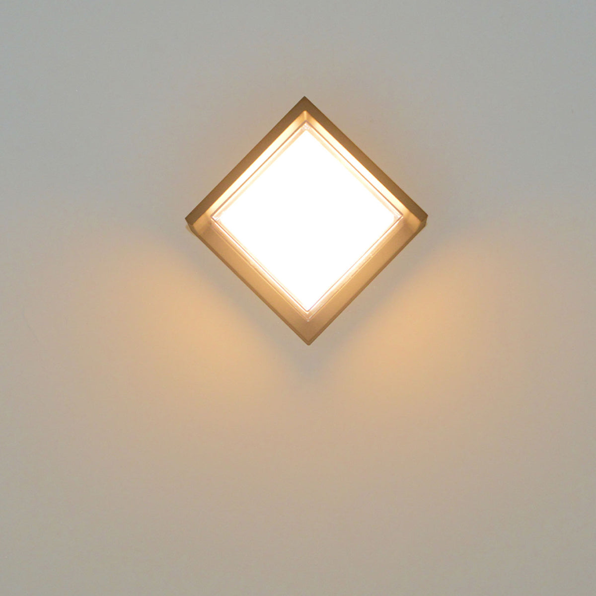 Buitenwandlamp | hoekig | IP54 | zandzwart | warm wit | 6W