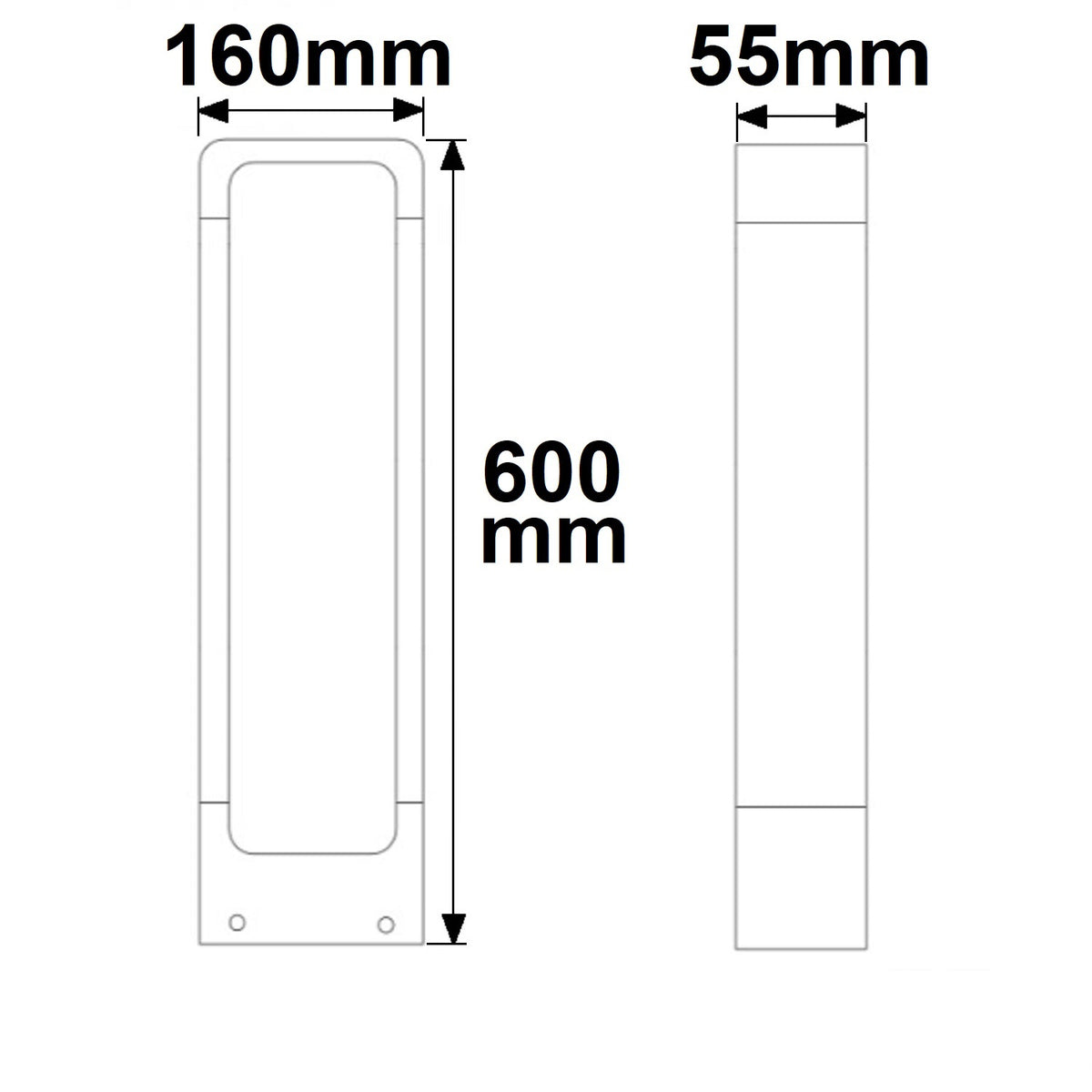 Bollard-2 | Paalarmatuur | 60cm | zandzwart | warm wit | 9W | IP54