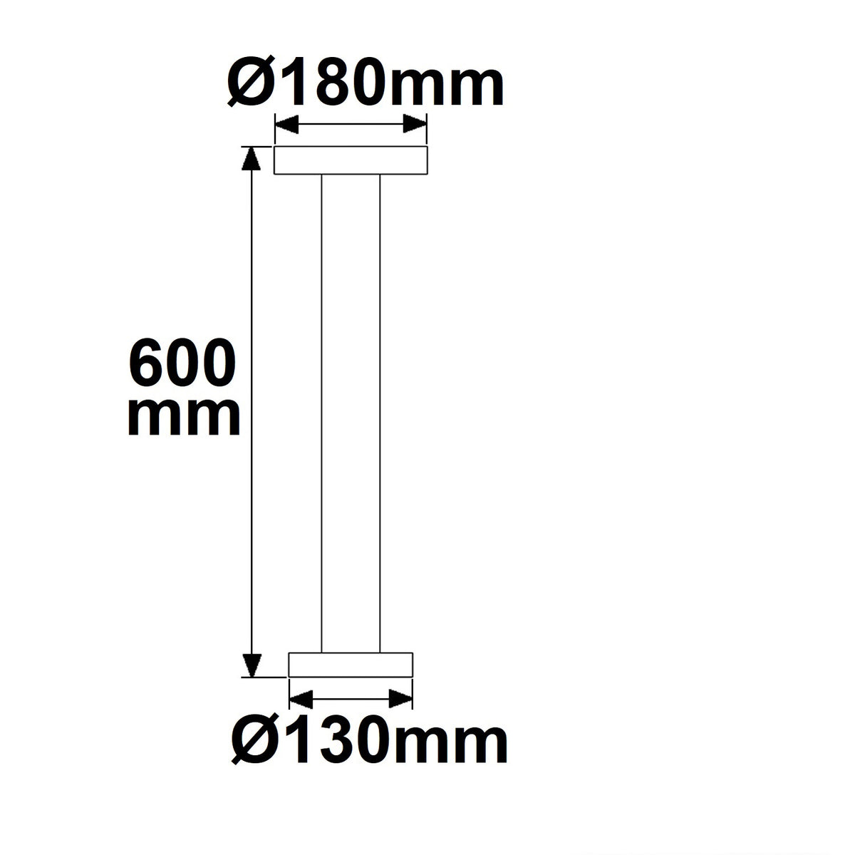 Bollard-3 | Paalarmatuur | 60cm | zandzwart | warm wit | 12W | IP54