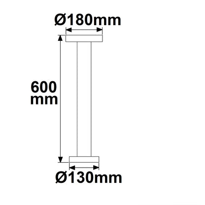 Bollard-3 | Paalarmatuur | 60cm | zandzwart | warm wit | 12W | IP54