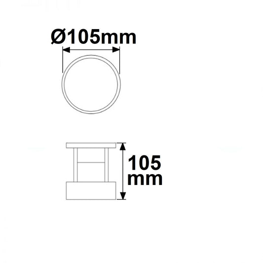 Poller-5 | Paalarmatuur | h105mm | zandzwart | 6W | warm wit | IP54