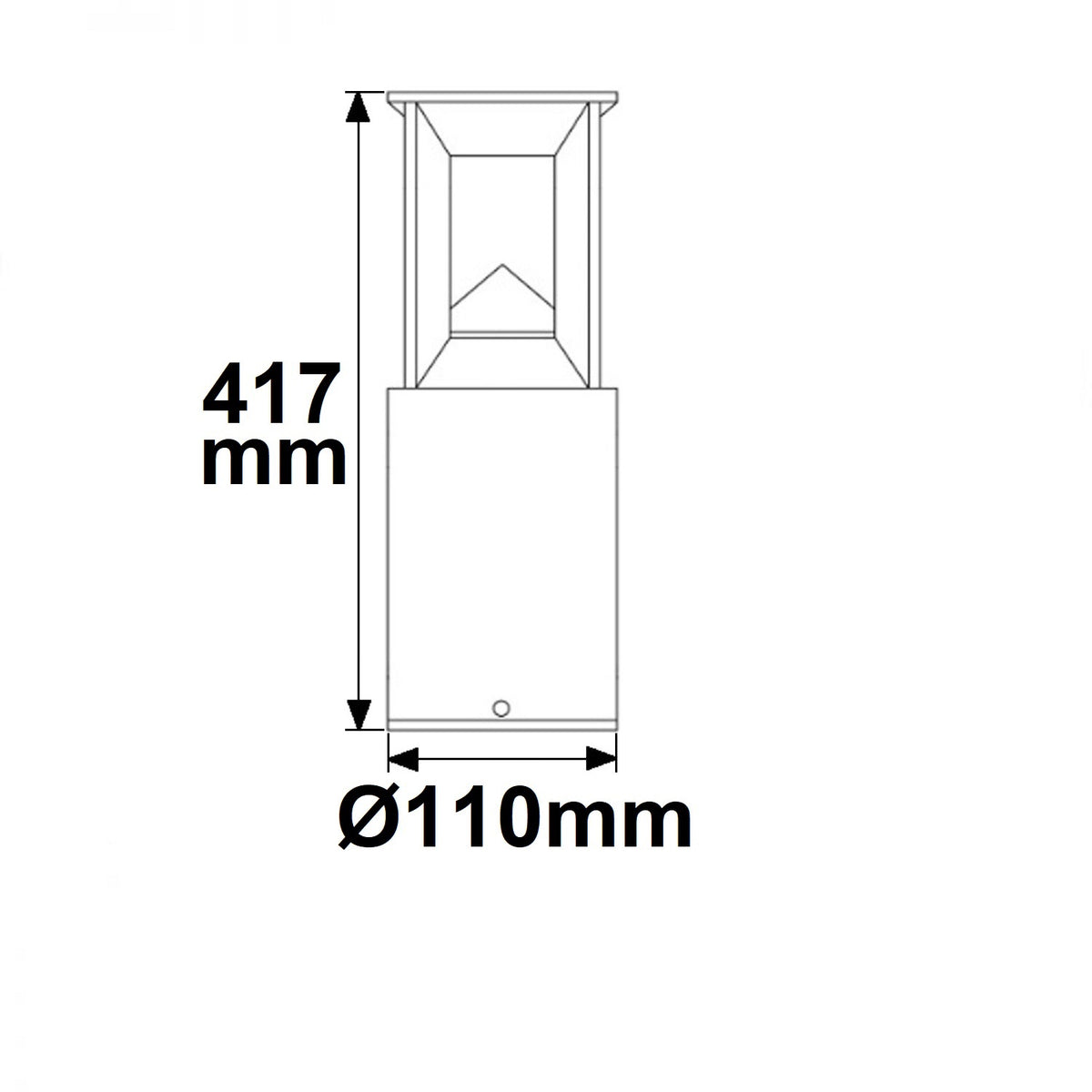Poller-4 | Paalarmatuur | zandzwart | 9W | warm wit | IP54