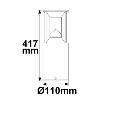 Poller-4 | Paalarmatuur | zandzwart | 9W | warm wit | IP54