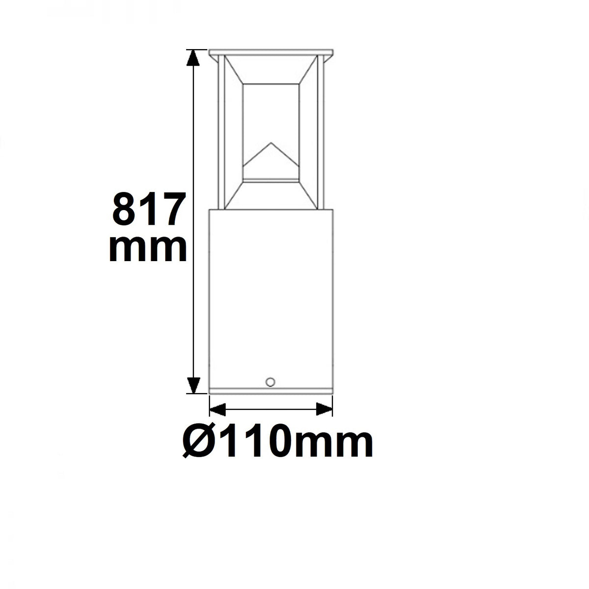 Poller-4 | Paalarmatuur | zandzwart | 9W | warm wit | IP54