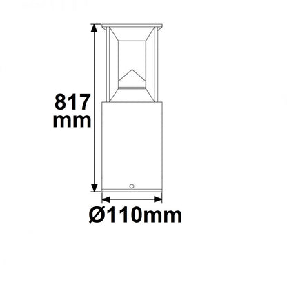 Poller-4 | Paalarmatuur | zandzwart | 9W | warm wit | IP54
