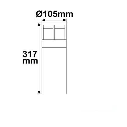 Poller-5 | Paalarmatuur | zandzwart | 6W | warm wit | IP54