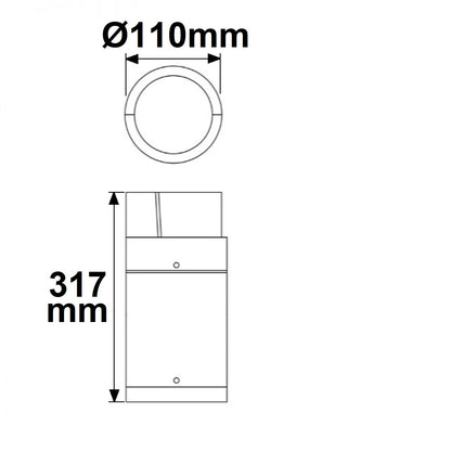 Poller-6 | Paalarmatuur | zandzwart | 6W | warm wit | IP54