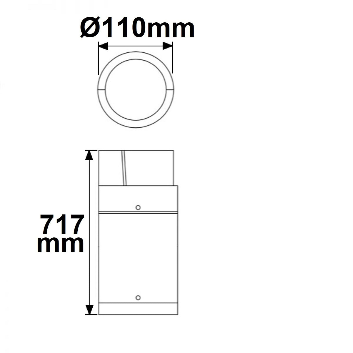 Poller-6 | Paalarmatuur | zandzwart | 6W | warm wit | IP54