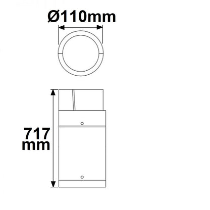 Poller-6 | Paalarmatuur | zandzwart | 6W | warm wit | IP54