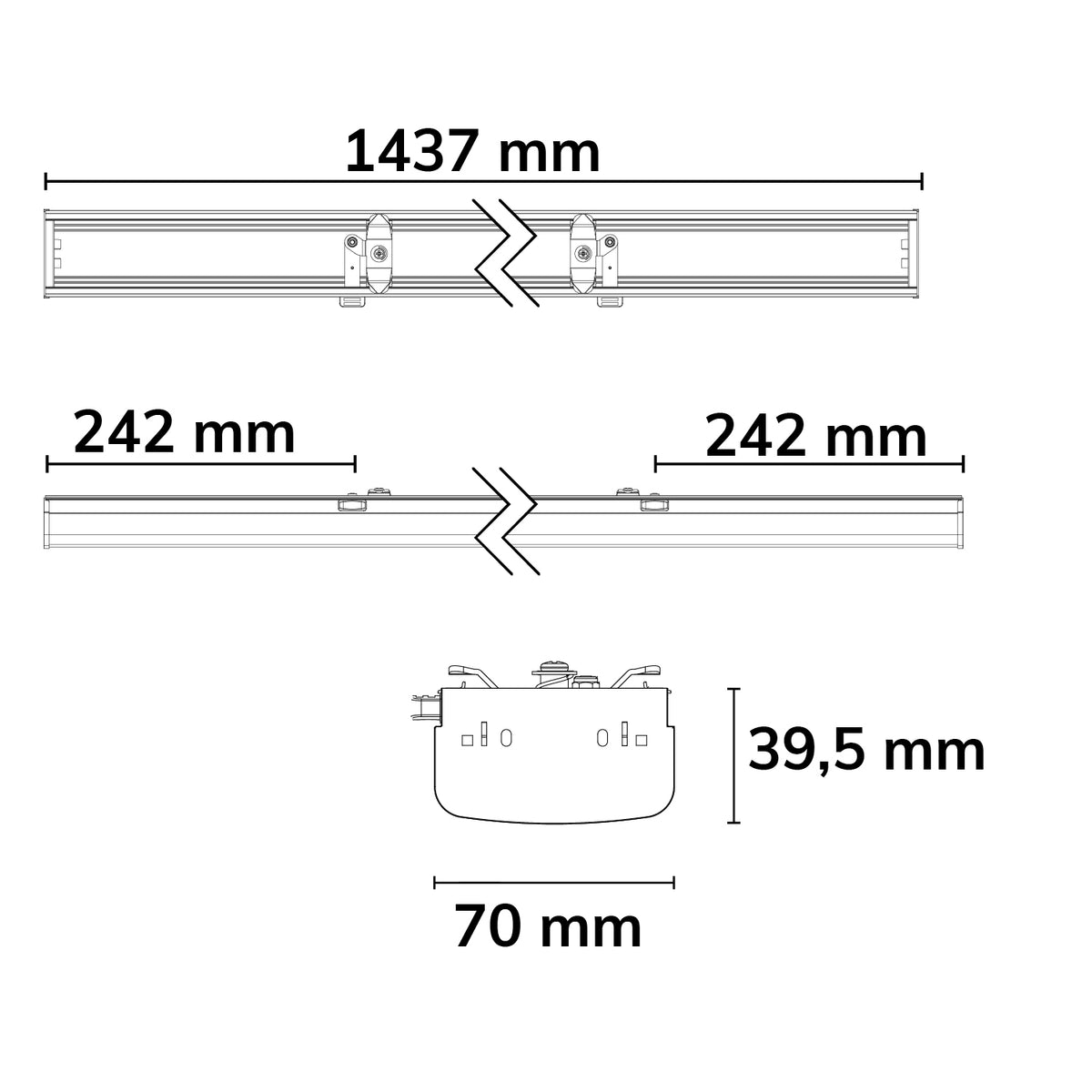 FastFix IP54 | Lichtlijnmodule | blinddeksel | 1,5m