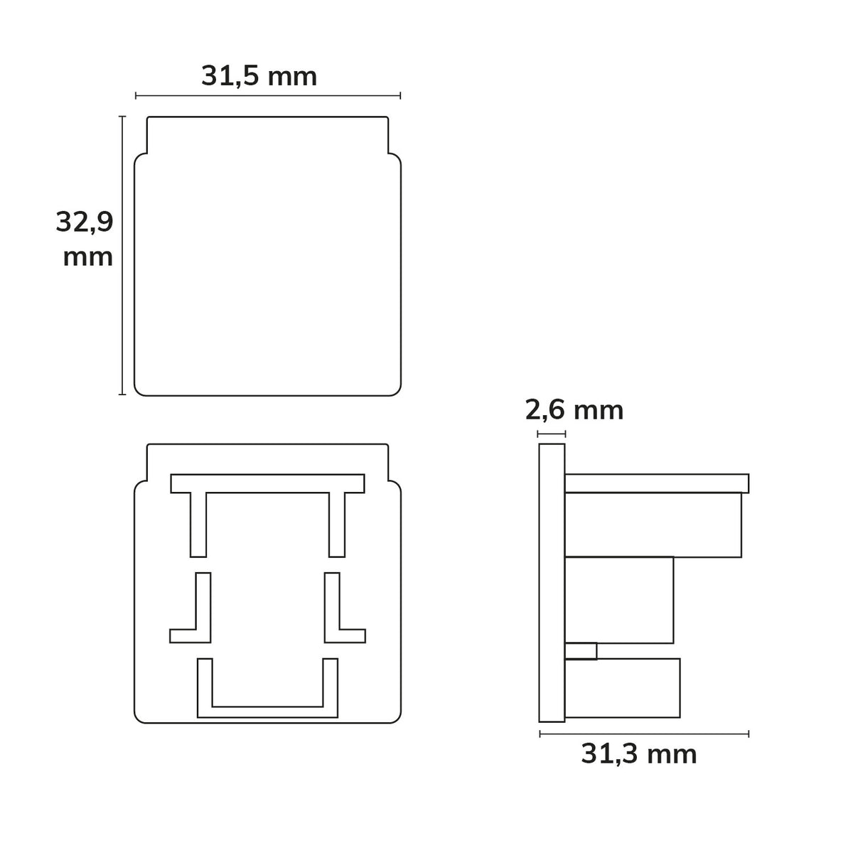 S1 | Railaccessoire | 3-fase | eindkap