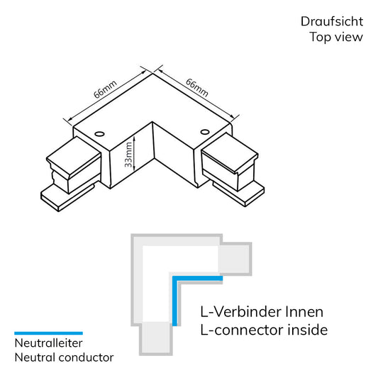 3-PH S1 | Railaccessoire | L-verbinder | N-geleider binnen, aarde buiten