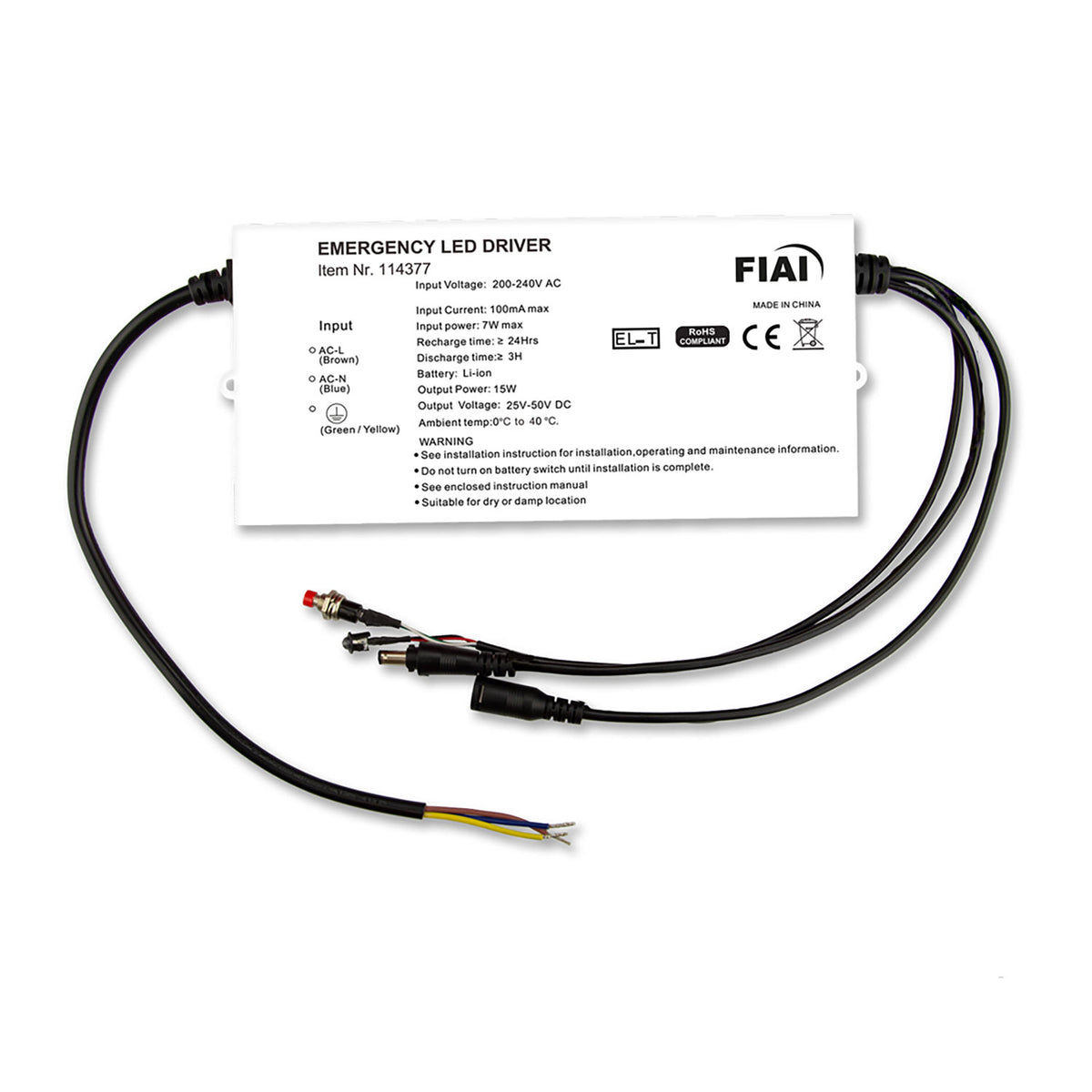 EL-T | Noodverlichting | Noodstroommodule Selftest | Li-Ion 2600mAh | 15W