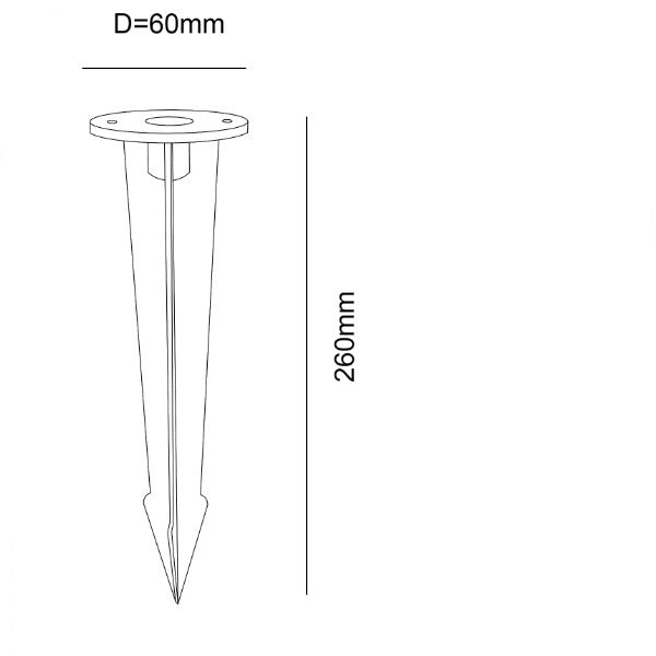 Installatiemateriaal | Grondpen voor tuinpaal 3 | zwart