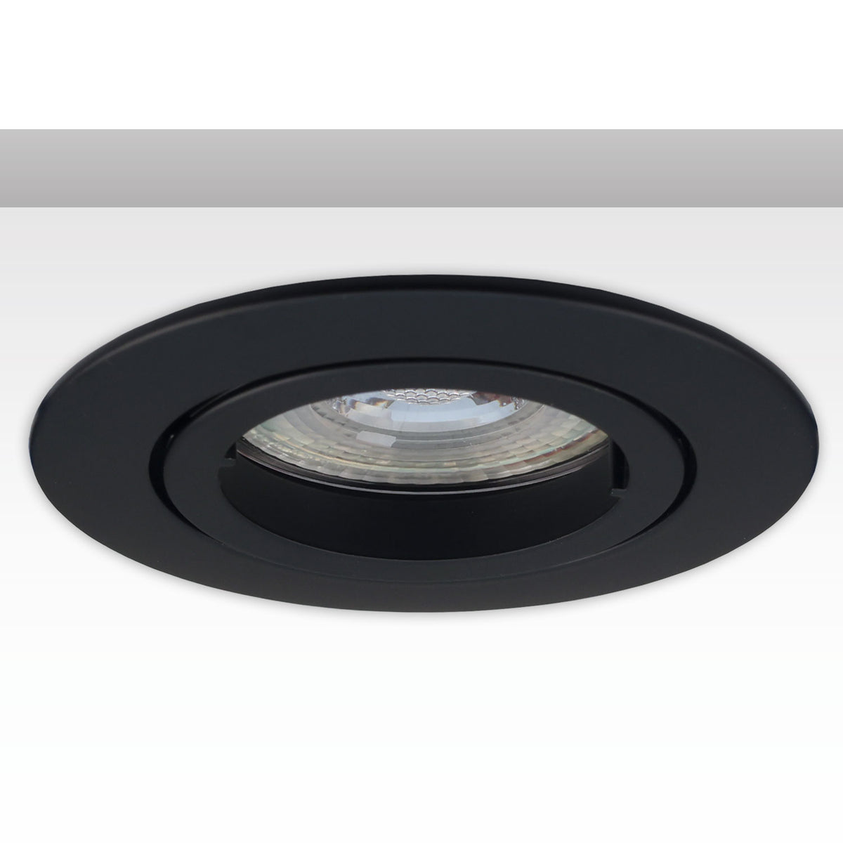 Inbouwframe | rond | gatmaat 68mm | aluminium zwart | GU10/MR16