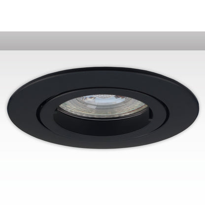 Inbouwframe | rond | gatmaat 68mm | aluminium zwart | GU10/MR16