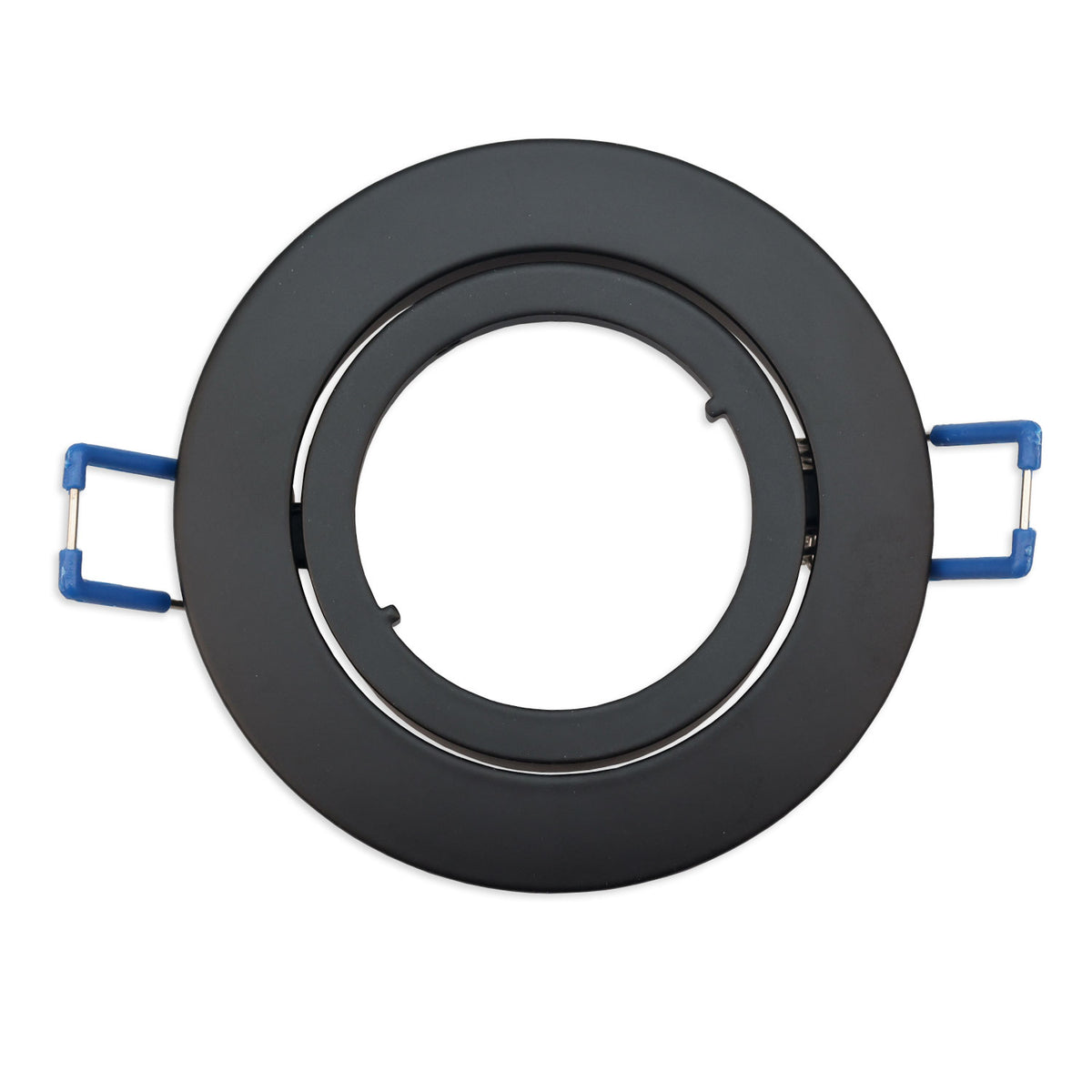Inbouwframe | rond | gatmaat 68mm | aluminium zwart | GU10/MR16