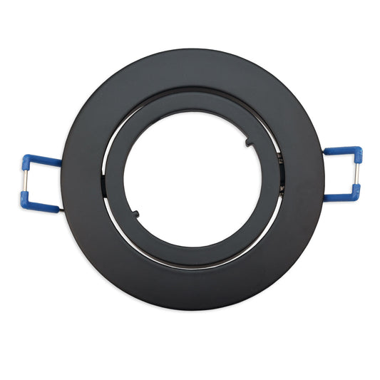 Inbouwframe | rond | gatmaat 68mm | aluminium zwart | GU10/MR16