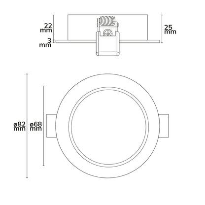 Inbouwframe | rond | gatmaat 68mm | aluminium zwart | GU10/MR16
