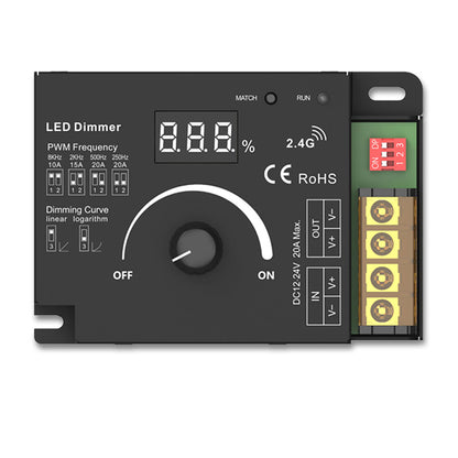 Sys-Pro | Dimmer | draaiknop/radio mesh | multi-PWM | 1 kanaal | 12-48V | 20A