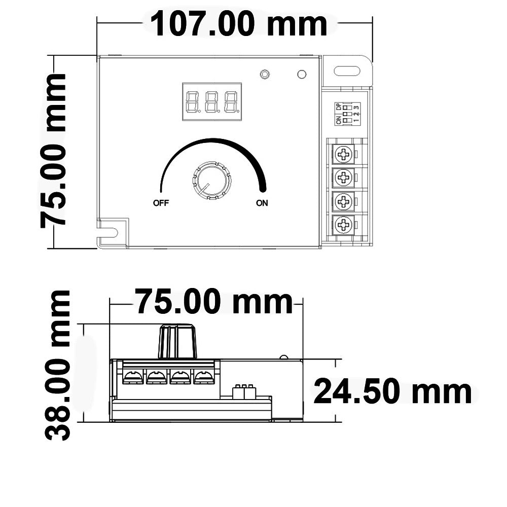 Sys-Pro | Dimmer | draaiknop/radio mesh | multi-PWM | 1 kanaal | 12-48V | 20A