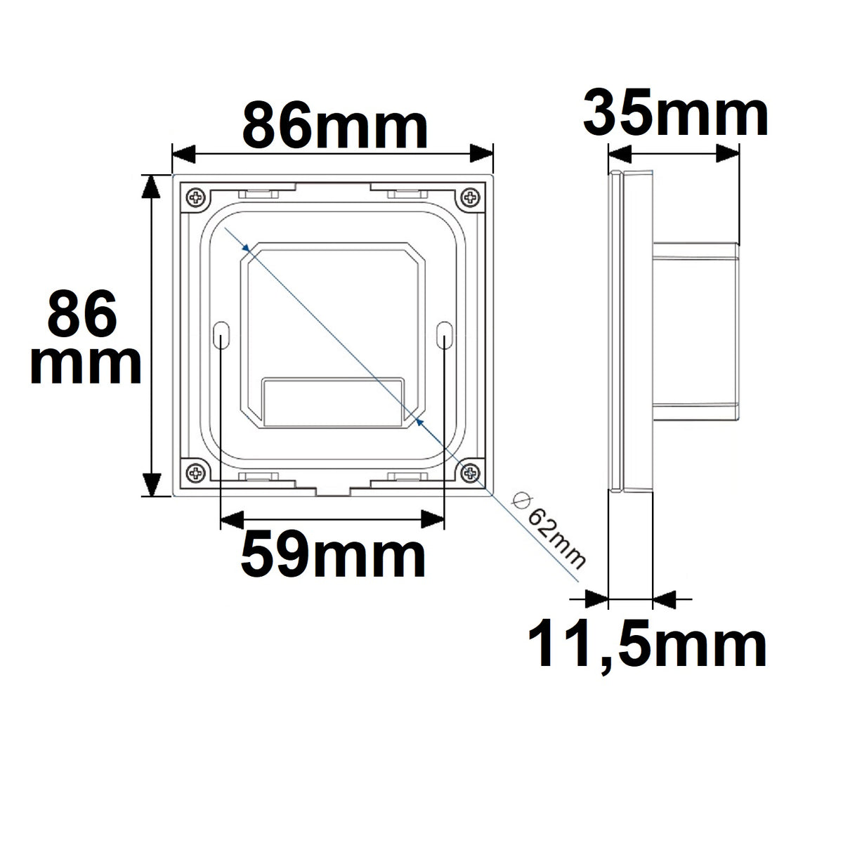 Sys-Pro | Afstandsbediening | dynamic white | 4 zones | inbouw touch | DMX | 230V