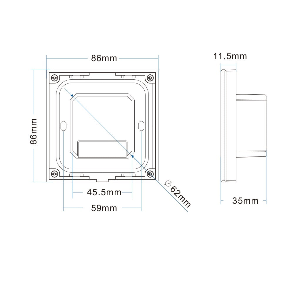 Sys-Pro | Afstandsbediening | dynamic white | 4 zones | inbouw touch | DMX | 230V