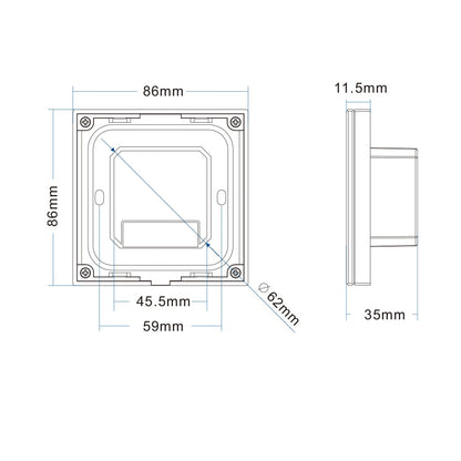 Sys-Pro | Afstandsbediening | dynamic white | 4 zones | inbouw touch | DMX | 230V
