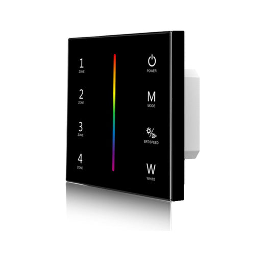 Sys-Pro | Afstandsbediening | RGB+W | 4 zones | inbouw touch | DMX | 230V | zwart