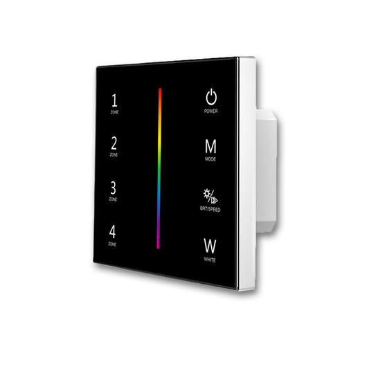 Sys-Pro | Afstandsbediening | RGB+W | 4 zones | inbouw touch | DMX | 230V | zwart
