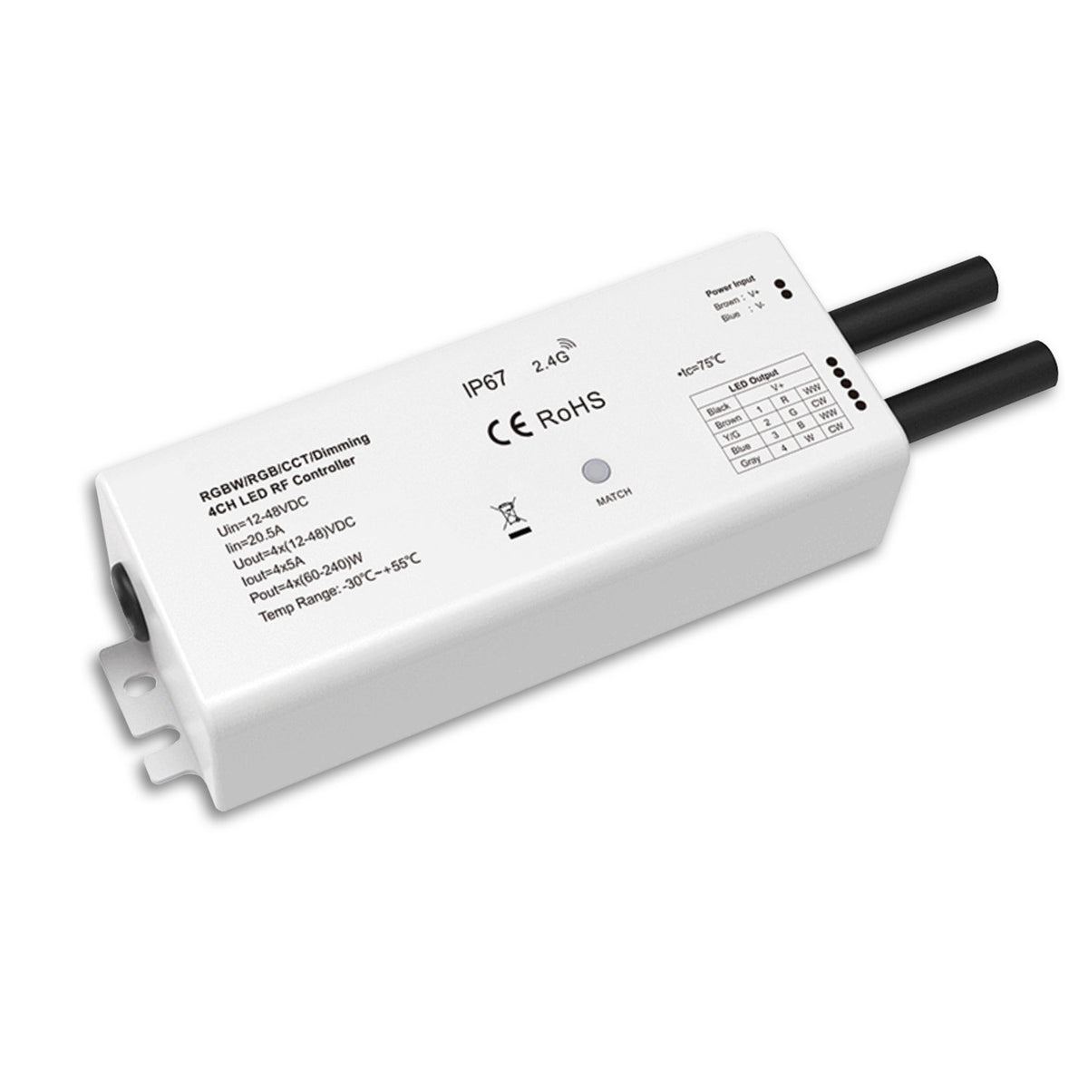 Sys-Pro | Dimmer | radio mesh PWM | 1-4 kanalen | 12-48V | 4x5A | IP67