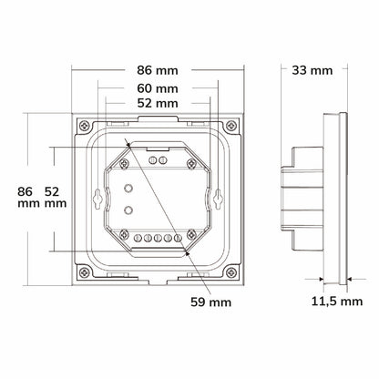 Sys-Pro | Controller | inbouw touch | 4 zones | 4x 0-10V uitgang | 100-240V | wit