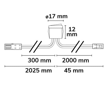 MiniAMP | Installatiemateriaal | Inbouwschakelaar aan/uit | 2-polig | max. 5A | zwart