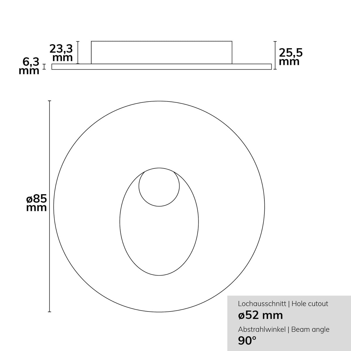 Sys-Wall68 | Afdekring | rond 1 | wit