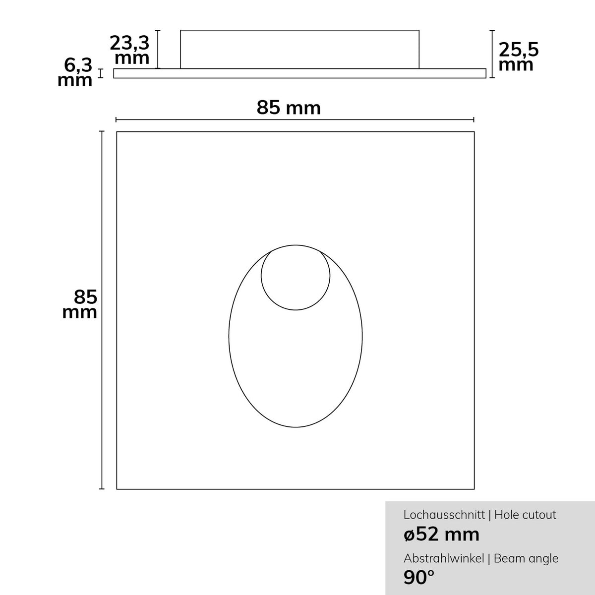 Sys-Wall68 | Afdekplaat | vierkant 1 | wit