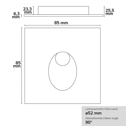 Sys-Wall68 | Afdekplaat | vierkant 1 | wit