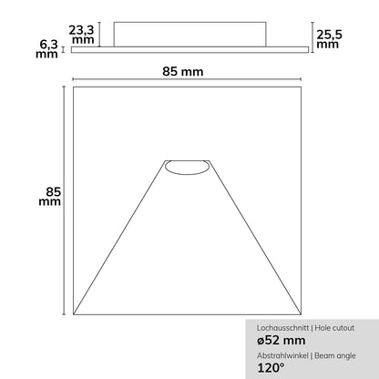 Sys-Wall68 | Afdekplaat | vierkant 2 | wit